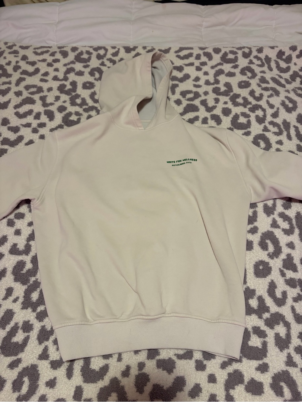 Cream Hoodie with Small Chest Logo